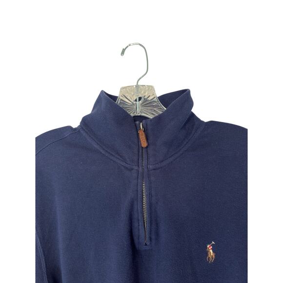 Polo Ralph Lauren Men's Half Zip Pullover Navy Blue Estate Rib Preppy Small - Picture 3 of 12
